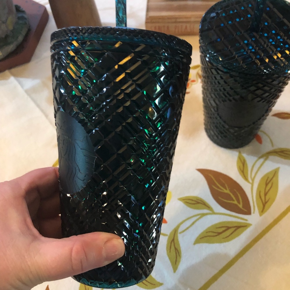 NEW ONE Starbucks 2021 Holiday Jeweled Cold Tumbler Christmas Tree Green 16oz - Picture 2 of 7